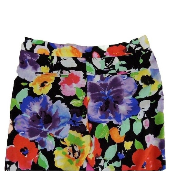 $298 Ralph Lauren Floral Hawaiian Flower Wide Leg Silky Summer Dress Pants 8P - Picture 12 of 16